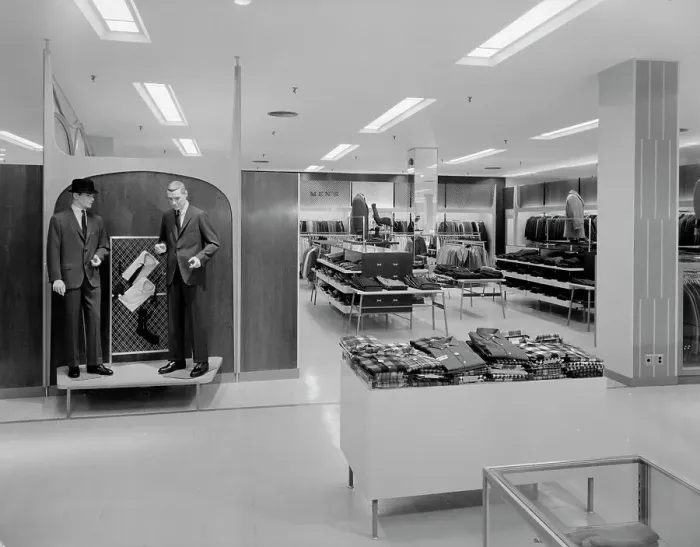 Framed Print : Bloomingdale's, business in Hackensack, New Jersey, 1959. Creator: Gottscho-Schleisner, Inc Framed Print : Bloomingdale's, business in Hackensack, New Jersey, 1959. Creator: Gottscho-Schleisner, Inc