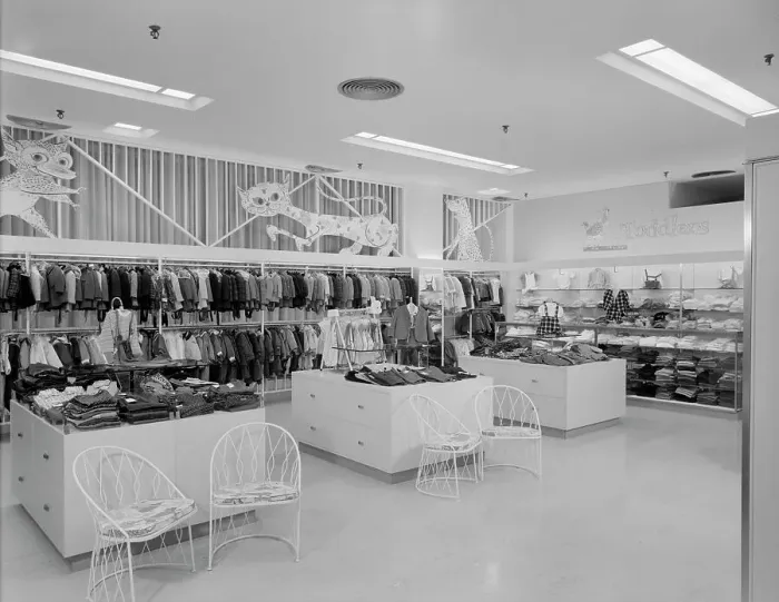Framed Print : Bloomingdale's, business in Hackensack, New Jersey, 1959. Creator: Gottscho-Schleisner, Inc Framed Print : Bloomingdale's, business in Hackensack, New Jersey, 1959. Creator: Gottscho-Schleisner, Inc