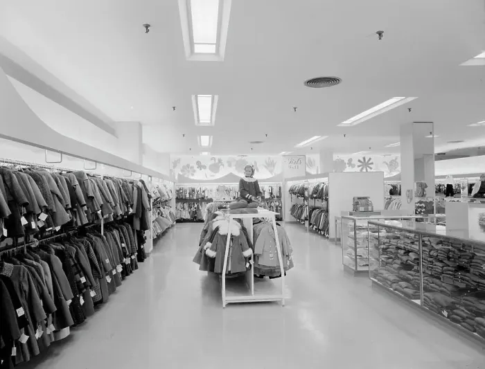 Framed Print : Bloomingdale's, business in Hackensack, New Jersey, 1959. Creator: Gottscho-Schleisner, Inc Framed Print : Bloomingdale's, business in Hackensack, New Jersey, 1959. Creator: Gottscho-Schleisner, Inc