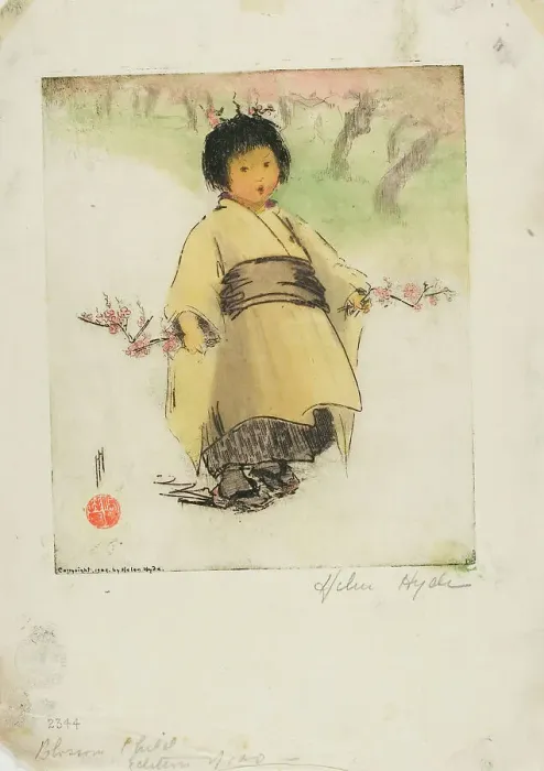 Framed Print : Blossom Child, 1902. Creator: Helen Hyde