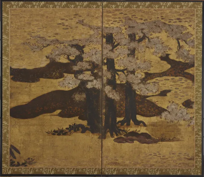 Framed Print : Blossoming cherry trees, Edo period, ca. 1580-1635. Creator: Kano Sanraku Framed Print : Blossoming cherry trees, Edo period, ca. 1580-1635. Creator: Kano Sanraku