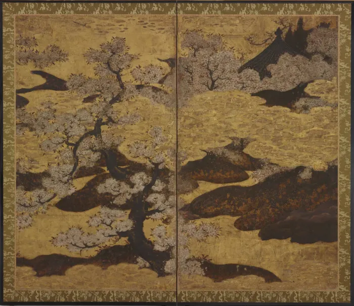 Framed Print : Blossoming cherry trees, Edo period, ca. 1580-1635. Creator: Kano Sanraku Framed Print : Blossoming cherry trees, Edo period, ca. 1580-1635. Creator: Kano Sanraku