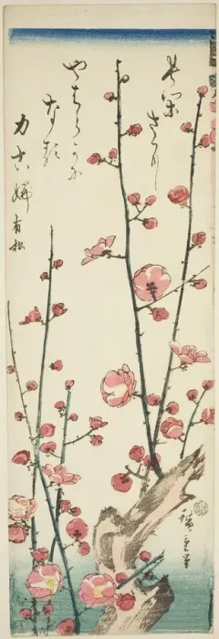 Framed Print : Blossoming plum branches, c. 1843 / 47. Creator: Ando Hiroshige Framed Print : Blossoming plum branches, c. 1843 / 47. Creator: Ando Hiroshige