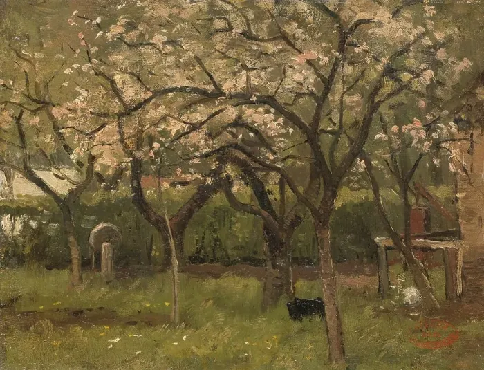 Framed Print : Blossoming Tree in an Orchard, c.1873-c.1903. Creator: George Poggenbeek Framed Print : Blossoming Tree in an Orchard, c.1873-c.1903. Creator: George Poggenbeek