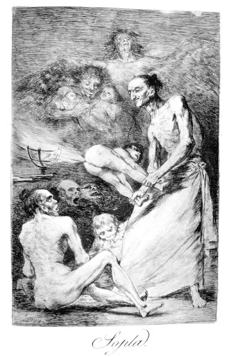 Framed Print : Blow, 1799. Artist: Francisco Goya Framed Print : Blow, 1799. Artist: Francisco Goya