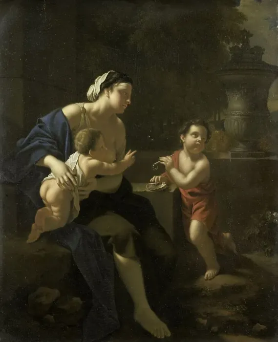 Framed Print : Blowing Bubbles, 1700-1722. Creator: Pieter van der Werff