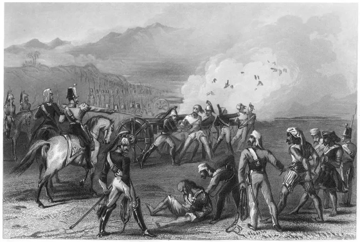 Framed Print : Blowing mutinous Sepoys from the guns, 1857, (c1860) Framed Print : Blowing mutinous Sepoys from the guns, 1857, (c1860)
