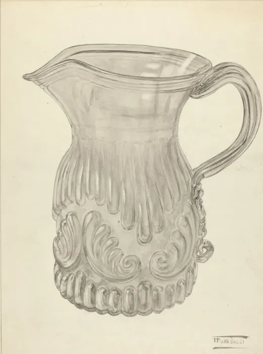 Framed Print : Blown Glass - Pitcher, c. 1940. Creator: Frank Fumagalli Framed Print : Blown Glass - Pitcher, c. 1940. Creator: Frank Fumagalli