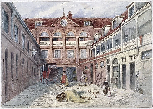 The Blue Boar Inn, Holborn, London, c1840. Artist: Frederick Napoleon Shepherd