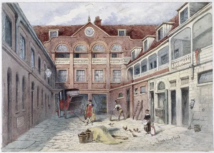 Framed Print : The Blue Boar Inn, Holborn, London, c1840. Artist: Frederick Napoleon Shepherd Framed Print : The Blue Boar Inn, Holborn, London, c1840. Artist: Frederick Napoleon Shepherd