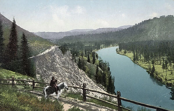 Blue Cliff, Koksa River Valley, Uimon Tract, 1911-1913. Creator: Sergei Ivanovich Borisov