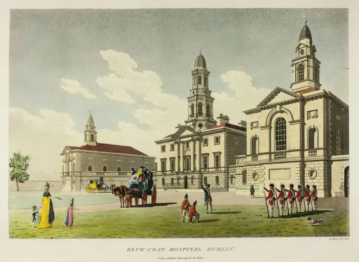 Framed Print : Blue-Coat Hospital, Dublin, published March 1798. Creator: James Malton Framed Print : Blue-Coat Hospital, Dublin, published March 1798. Creator: James Malton