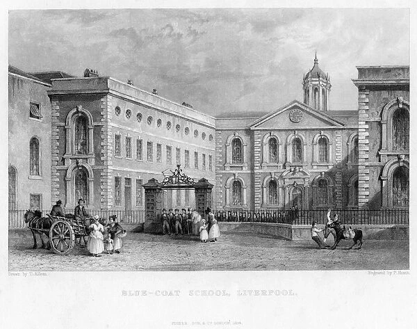 Blue-Coat School, Liverpool, 1834. Artist: P Heath