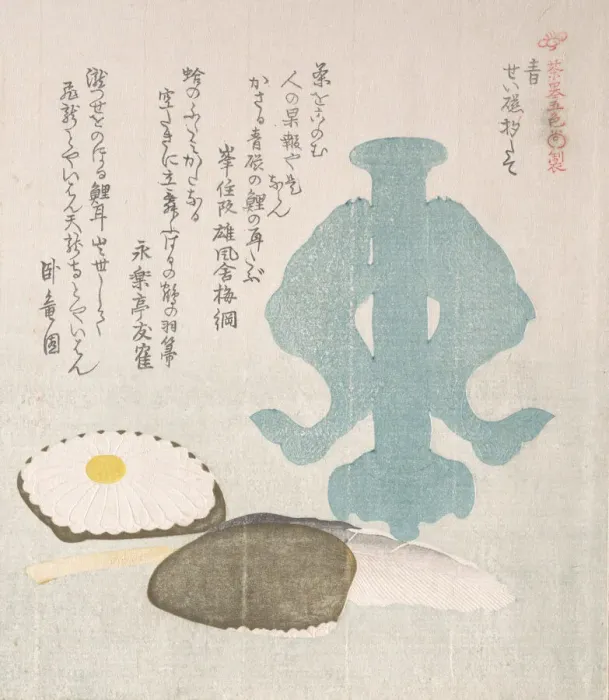 Framed Print : Blue; Dipper-holder of Celadon and Other Objects for the Tea Ceremony, 19th century Framed Print : Blue; Dipper-holder of Celadon and Other Objects for the Tea Ceremony, 19th century