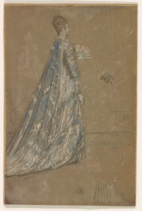Framed Print : The Blue Dress, 1871. Creator: James Abbott McNeill Whistler Framed Print : The Blue Dress, 1871. Creator: James Abbott McNeill Whistler
