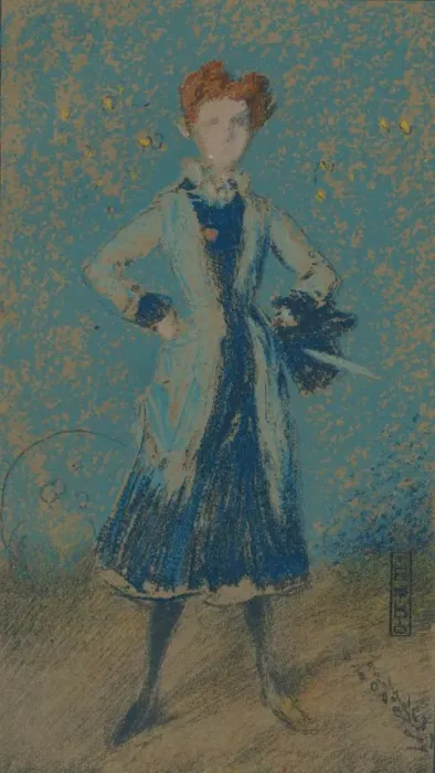Framed Print : The Blue Girl, c1874. Artist: James Abbott McNeill Whistler Framed Print : The Blue Girl, c1874. Artist: James Abbott McNeill Whistler