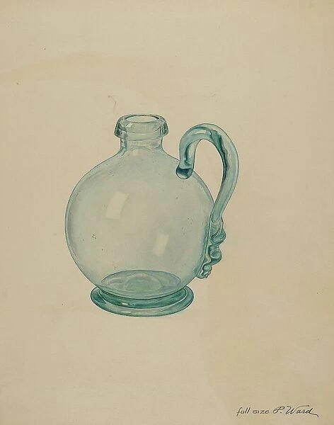 Blue Glass Egg Cup, c. 1940. Creator: Paul Ward