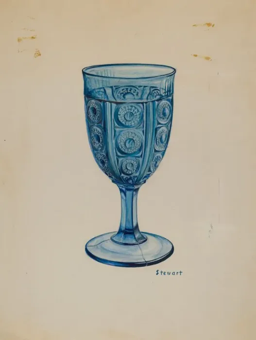 Framed Print : Blue Goblet, c. 1937. Creator: Robert Stewart Framed Print : Blue Goblet, c. 1937. Creator: Robert Stewart