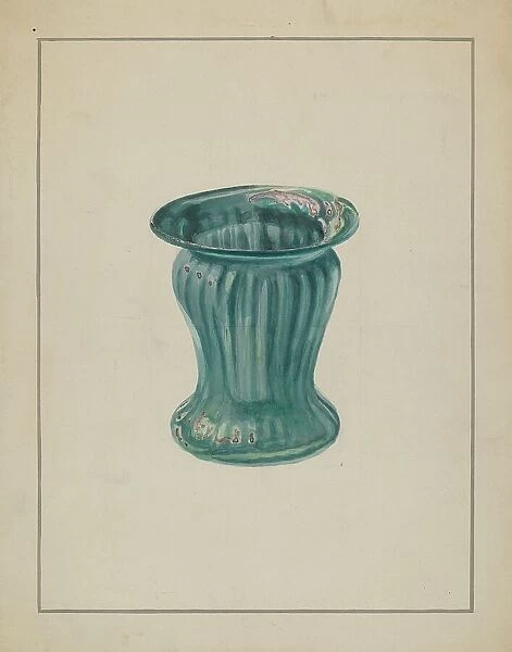 Blue-Green Vase, c. 1936. Creator: Marcus Moran