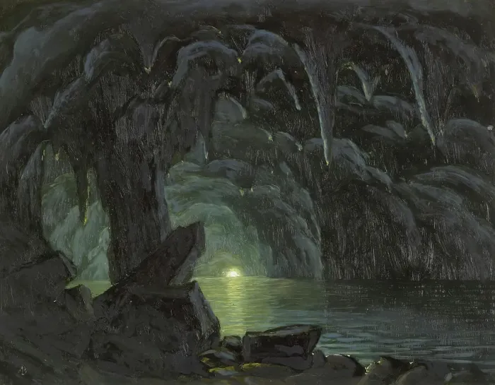 Framed Print : The Blue Grotto, Capri, 1857-1860. Creator: Albert Bierstadt Framed Print : The Blue Grotto, Capri, 1857-1860. Creator: Albert Bierstadt