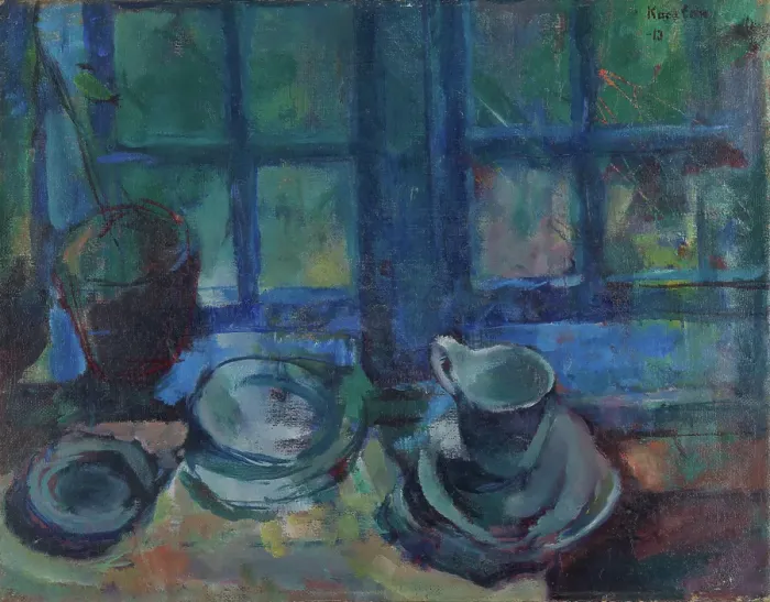 Framed Print : The Blue Kitchen, 1913. Creator: Ludvig Karsten Framed Print : The Blue Kitchen, 1913. Creator: Ludvig Karsten