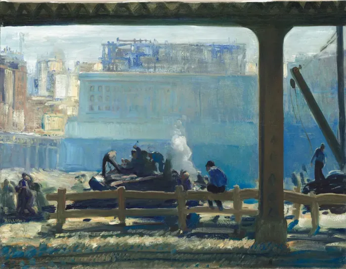Framed Print : Blue Morning, 1909. Creator: George Wesley Bellows Framed Print : Blue Morning, 1909. Creator: George Wesley Bellows