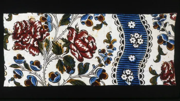 Framed Print : Blue Ribbon (Furnishing Fabric), France, 1760 / 64. Creator: Unknown Framed Print : Blue Ribbon (Furnishing Fabric), France, 1760 / 64. Creator: Unknown