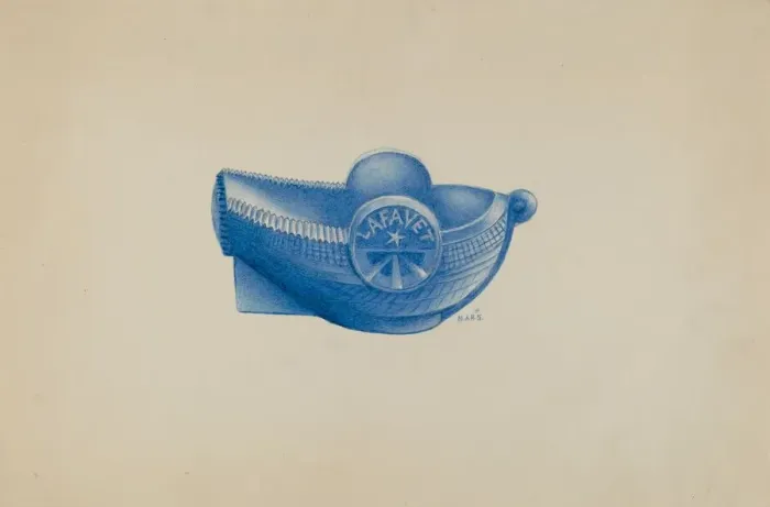 Framed Print : Blue Salt Boat, c. 1936. Creator: Margaret Stottlemeyer Framed Print : Blue Salt Boat, c. 1936. Creator: Margaret Stottlemeyer