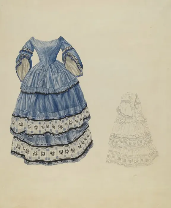 Framed Print : Blue Silk Dress, c. 1937. Creator: Joseph L. Boyd Framed Print : Blue Silk Dress, c. 1937. Creator: Joseph L. Boyd