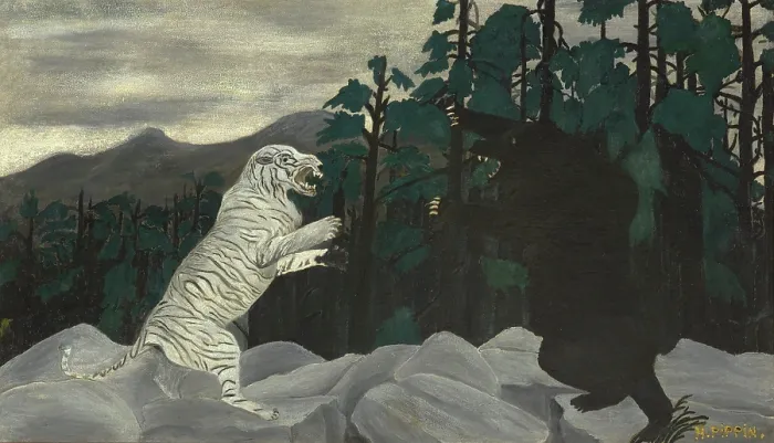 Framed Print : The Blue Tiger, about 1933-1937. Creator: Horace Pippin Framed Print : The Blue Tiger, about 1933-1937. Creator: Horace Pippin