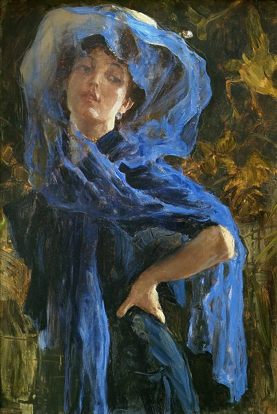 The blue veil, 1907. Found in the Collection of Museo Revoltella, Trieste