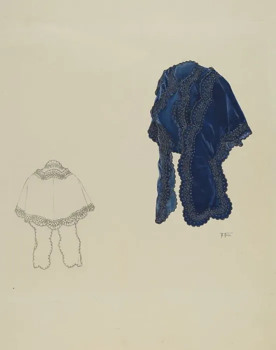 Framed Print : Blue Velvet Dolman, c. 1937. Creator: Arelia Arbo Framed Print : Blue Velvet Dolman, c. 1937. Creator: Arelia Arbo