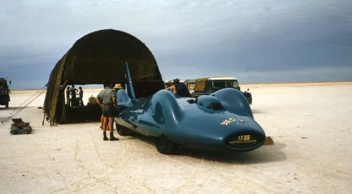 Framed Print : Bluebird CN7 in temporary canvas hangar for World Record attempt, Lake Eyre, Australia Framed Print : Bluebird CN7 in temporary canvas hangar for World Record attempt, Lake Eyre, Australia