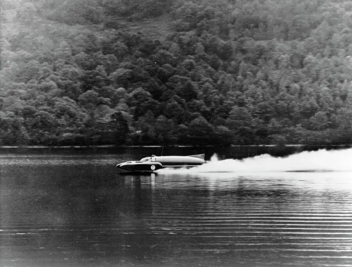 Framed Print : Bluebird on Coniston Water, Cumbria, November 1958 Framed Print : Bluebird on Coniston Water, Cumbria, November 1958