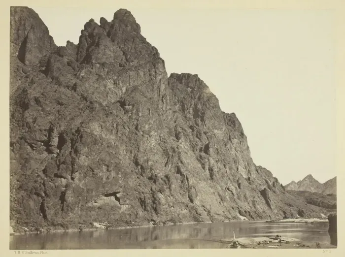 Framed Print : Bluff Opposite Big Horn Camp, Black Canon, Colorado River, 1871. Creator: Tim O'Sullivan Framed Print : Bluff Opposite Big Horn Camp, Black Canon, Colorado River, 1871. Creator: Tim O'Sullivan