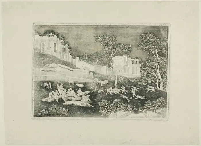 Framed Print : Boar Hunt, 1717. Creator: Gerhard Janssen Framed Print : Boar Hunt, 1717. Creator: Gerhard Janssen