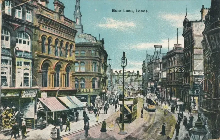 Framed Print : Boar Lane, Leeds, c1905 Framed Print : Boar Lane, Leeds, c1905