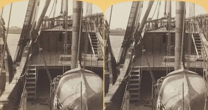 Framed Print : On board the Caravel Santa Marie, looking aft, 1887 / 93. Creator: Henry Hamilton Bennett Framed Print : On board the Caravel Santa Marie, looking aft, 1887 / 93. Creator: Henry Hamilton Bennett