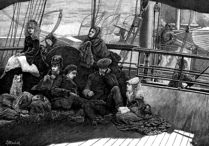 Framed Print : On board the Dundee steamer, 1873. Creator: William Biscombe Gardner Framed Print : On board the Dundee steamer, 1873. Creator: William Biscombe Gardner