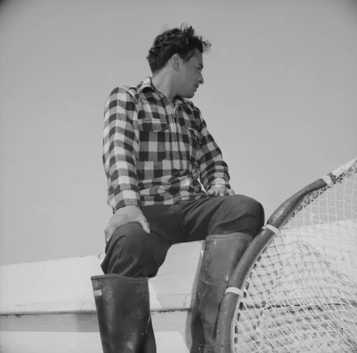 Framed Print : On board the fishing boat Alden, out of Gloucester, Massachusetts, 1943. Creator: Gordon Parks Framed Print : On board the fishing boat Alden, out of Gloucester, Massachusetts, 1943. Creator: Gordon Parks