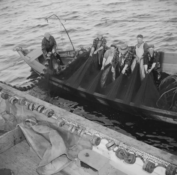 Framed Print : On board the fishing boat Alden, out of Gloucester, Massachusetts, 1943. Creator: Gordon Parks Framed Print : On board the fishing boat Alden, out of Gloucester, Massachusetts, 1943. Creator: Gordon Parks