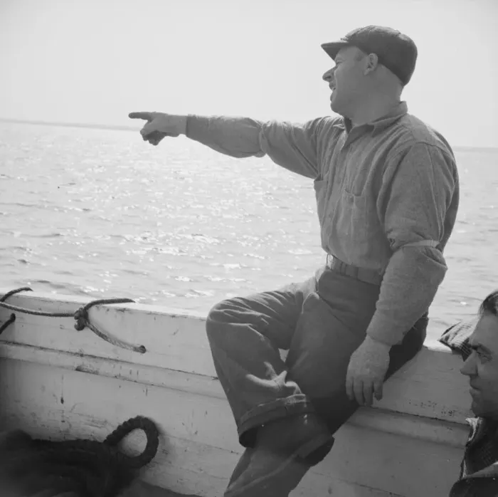 Framed Print : On board the fishing boat Alden out of Gloucester, Massachusetts, 1943. Creator: Gordon Parks Framed Print : On board the fishing boat Alden out of Gloucester, Massachusetts, 1943. Creator: Gordon Parks