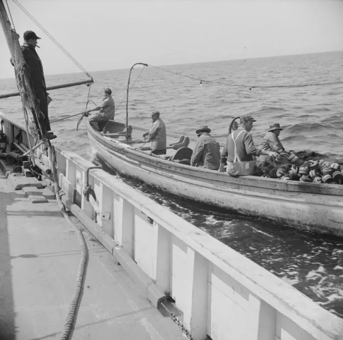Framed Print : On board the fishing boat Alden, out of Gloucester, Massachusetts, 1943. Creator: Gordon Parks Framed Print : On board the fishing boat Alden, out of Gloucester, Massachusetts, 1943. Creator: Gordon Parks
