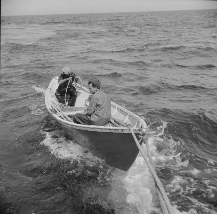 Framed Print : On board the fishing boat Alden, out of Gloucester, Massachusetts, 1943. Creator: Gordon Parks Framed Print : On board the fishing boat Alden, out of Gloucester, Massachusetts, 1943. Creator: Gordon Parks