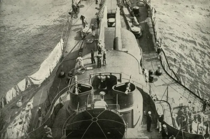 Framed Print : On Board A French Dreadnought, (1919). Creator: Unknown Framed Print : On Board A French Dreadnought, (1919). Creator: Unknown