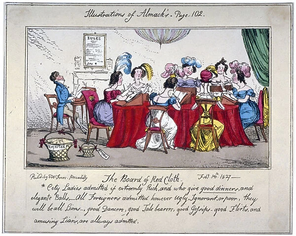 The board of Red cloth, City ladies admitted if extreemly Rich... 1827. Artist