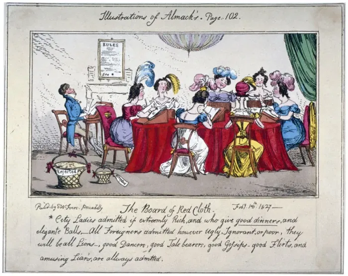 Framed Print : The board of Red cloth, City ladies admitted if extreemly Rich... 1827. Artist Framed Print : The board of Red cloth, City ladies admitted if extreemly Rich... 1827. Artist