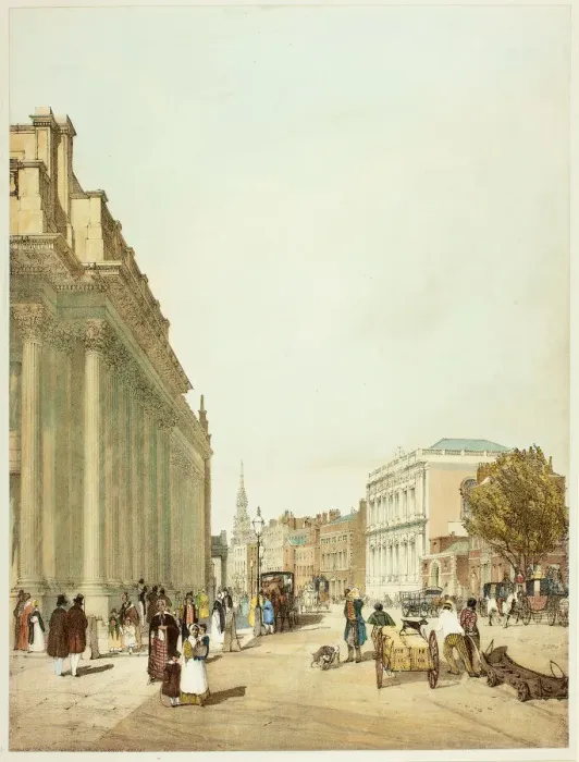 Framed Print : Board of Trade, Whitehall, from Downing Street, plate eight from Original Views of London Framed Print : Board of Trade, Whitehall, from Downing Street, plate eight from Original Views of London