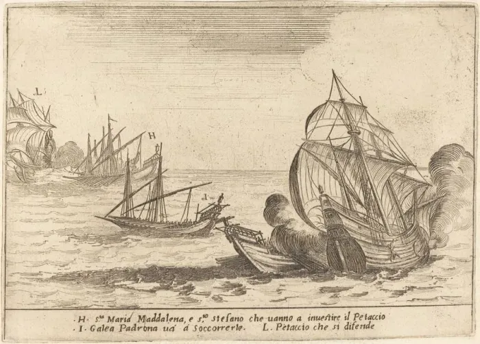 Framed Print : Boarding of the Petaccio, 1617. Creator: Jacques Callot Framed Print : Boarding of the Petaccio, 1617. Creator: Jacques Callot