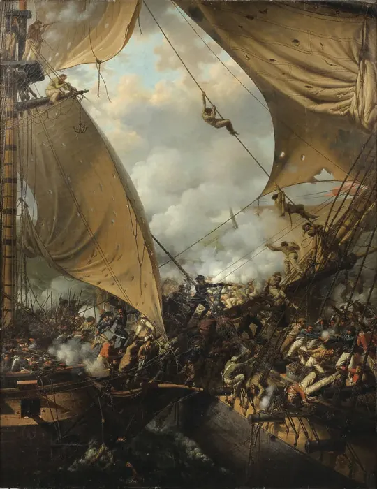 Framed Print : Boarding scene. Artist: Crepin, Louis-Philippe (1772-1851) Framed Print : Boarding scene. Artist: Crepin, Louis-Philippe (1772-1851)